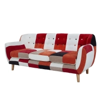 3-sits soffa med patchworkklädsel