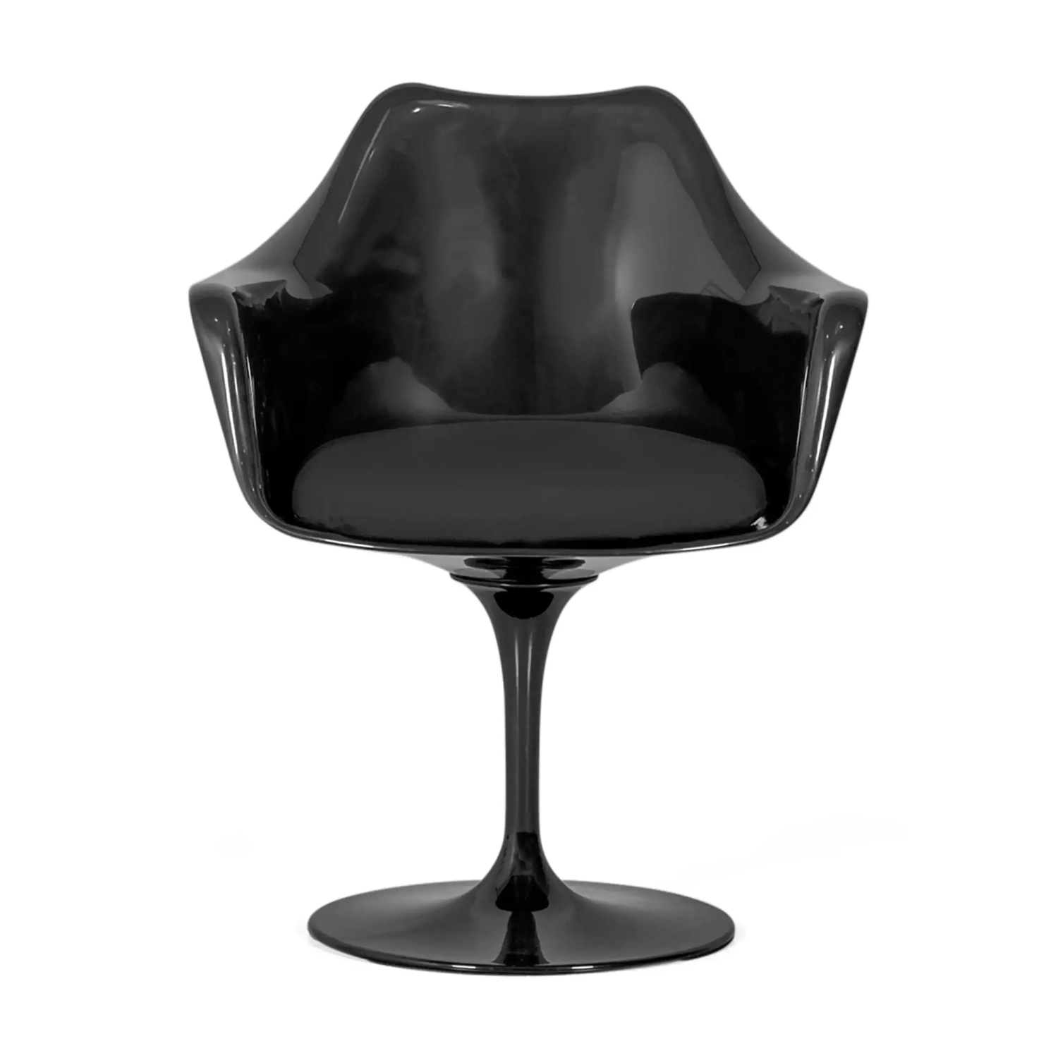 Stuhl Lotus Arms All Black mit Baumwollkissen FURNMOD - 3