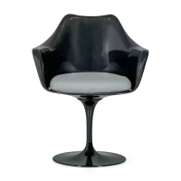 Stuhl Lotus Arms All Black mit Baumwollkissen FURNMOD - 13