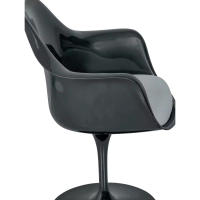 Silla Lotus Arms All Black con cojín de algodón FURNMOD - 16