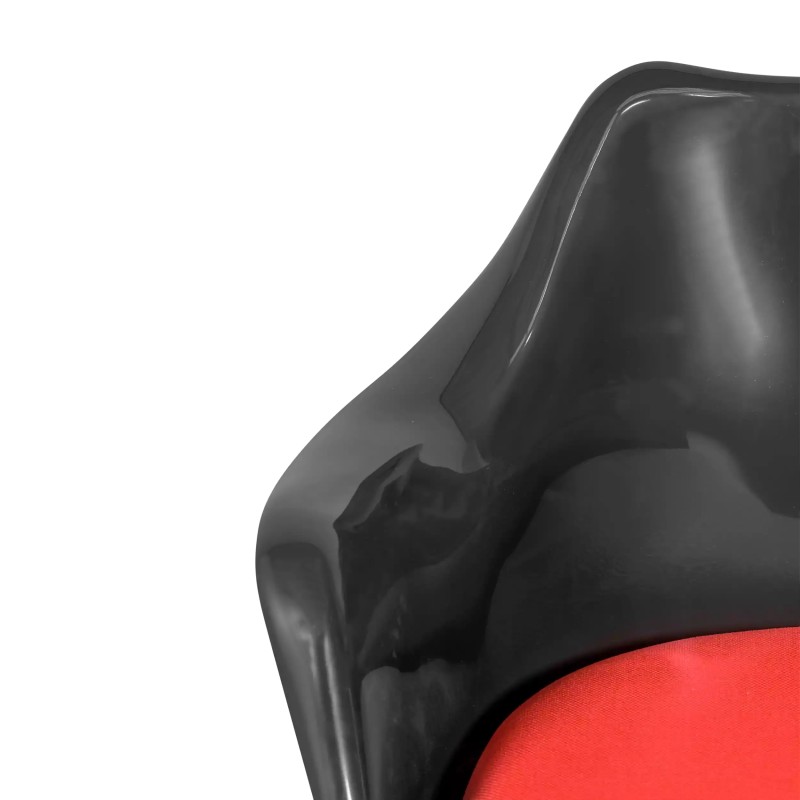 Lotus Arms All Black stoel met katoenen kussen FURNMOD - 21