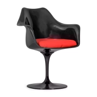 Krzesło Lotus Arms All Black z bawełnianą poduszką FURNMOD - 24