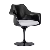 Stuhl Lotus Arms All Black mit Baumwollkissen FURNMOD - 31