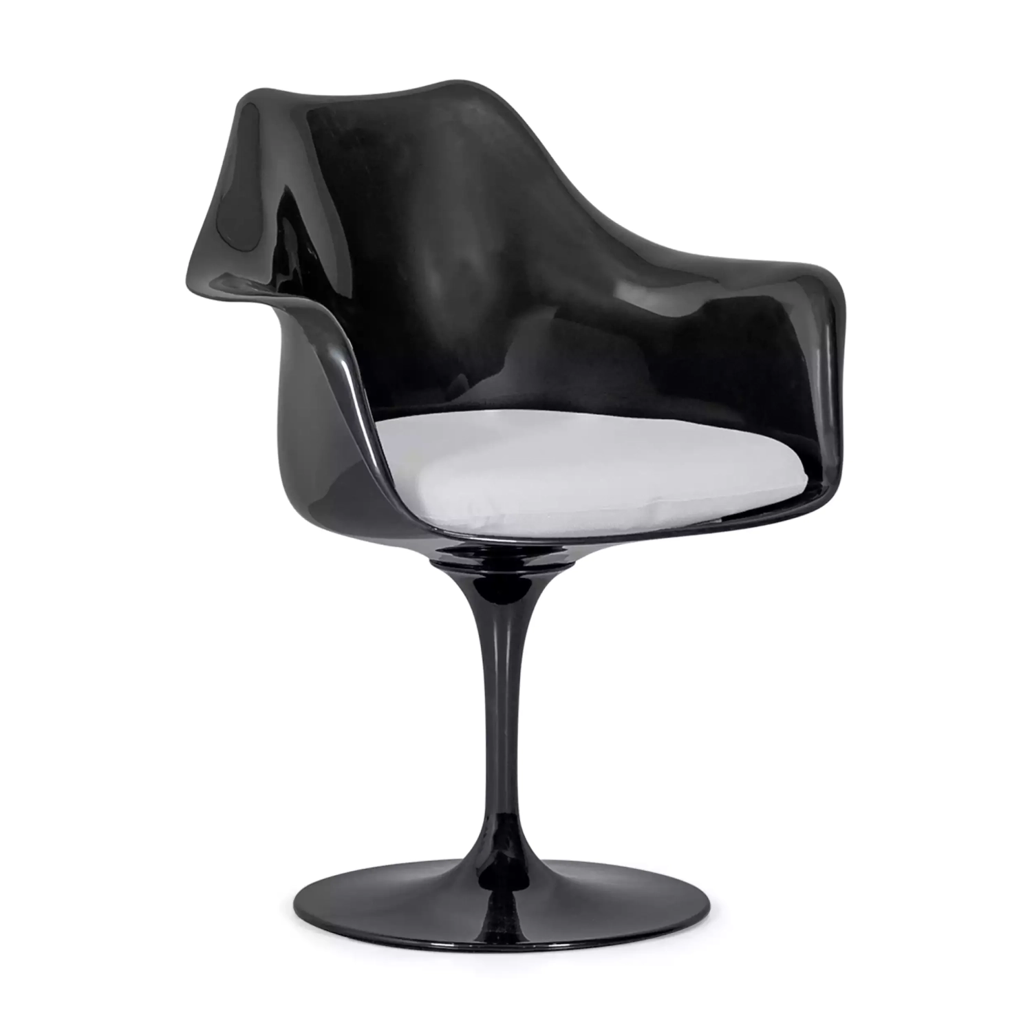 Lotus Arms All Black stoel met katoenen kussen FURNMOD - 31