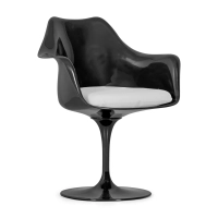 Cadeira Lotus Arms All Black com almofada de algodão FURNMOD - 35