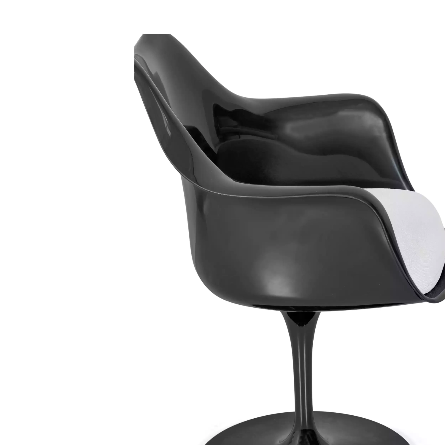 Cadeira Lotus Arms All Black com almofada de algodão FURNMOD - 38