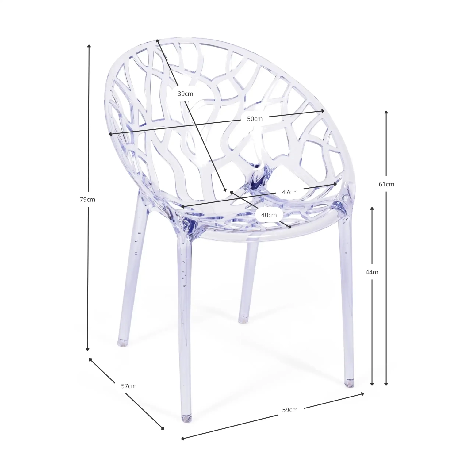 Replica tuoli Chrystal läpinäkyvä - Puutarhatuolit - Mobelarium
