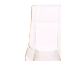 Cadeira de escritório Nordic Highback em ácer e couro ecológico branco - Mueble Design
