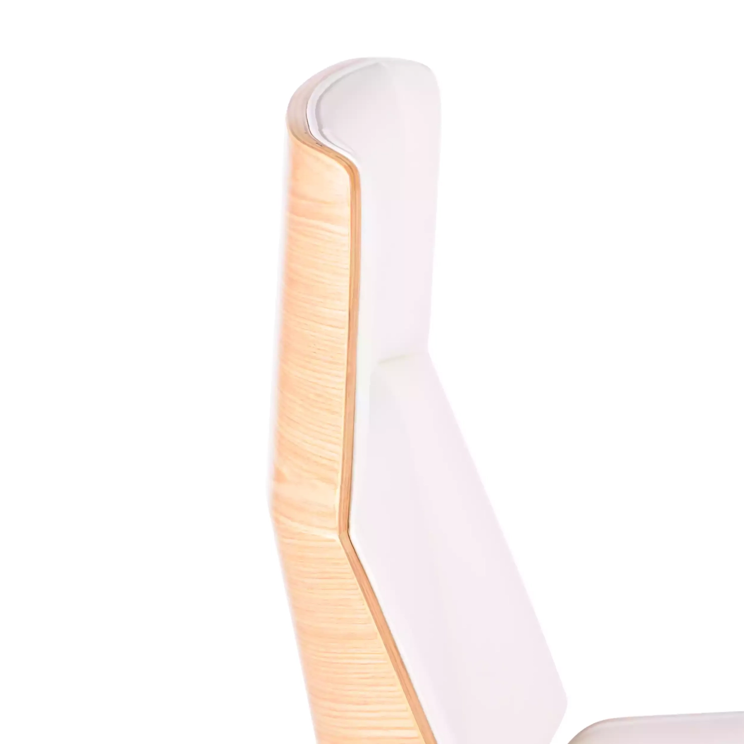 Silla oficina Nordic Highback en arce y polipiel blanca - Mueble Design