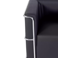 Torino - 1místná moderní pohovka v kůži a chromované oceli - Mobelarium