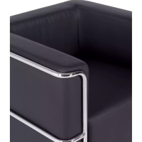 Torino 1-sitziges modernes Sofa aus Leder und verchromtem Stahl - Mobelarium