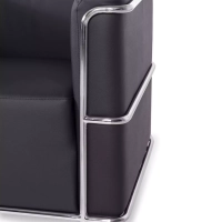 Torino 1-osobowa nowoczesna sofa ze skóry i chromowanej stali - Mobelarium