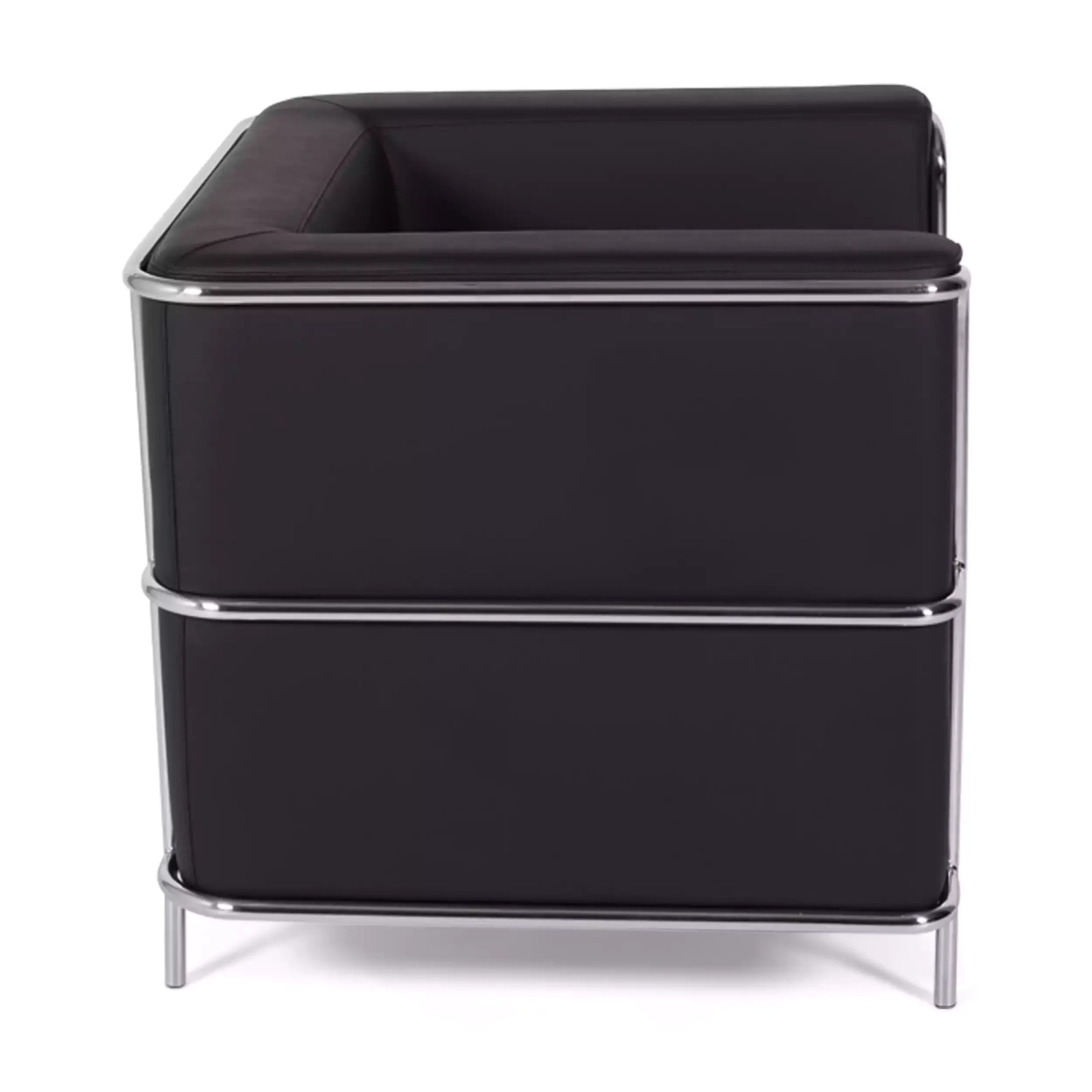 Torino 1-osobowa nowoczesna sofa ze skóry i chromowanej stali - Mobelarium