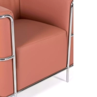 Torino 1-osobowa nowoczesna sofa ze skóry i chromowanej stali - Mobelarium