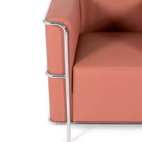Torino 1-sitziges modernes Sofa aus Leder und verchromtem Stahl - Mobelarium