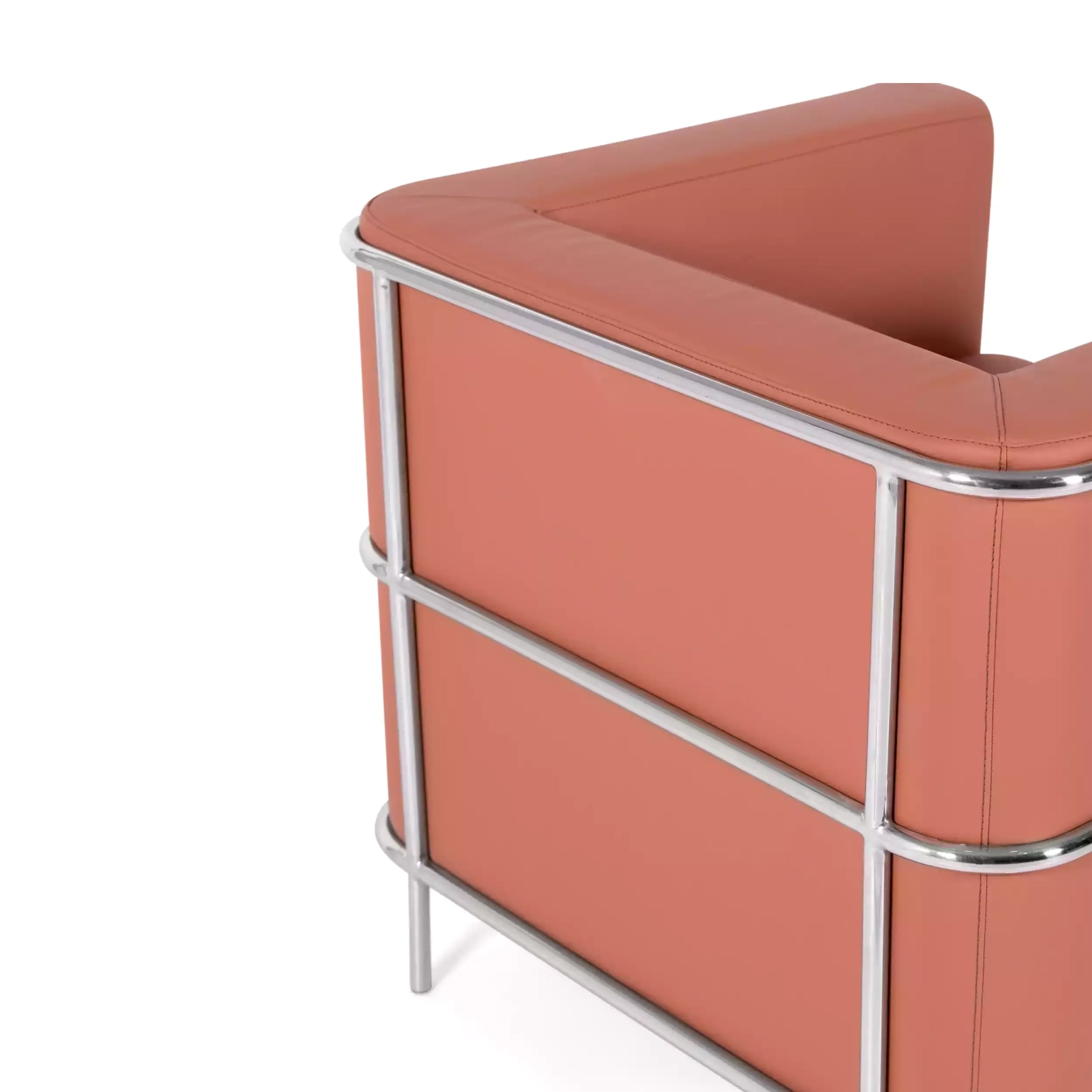 Torino 1-sitziges modernes Sofa aus Leder und verchromtem Stahl - Mobelarium