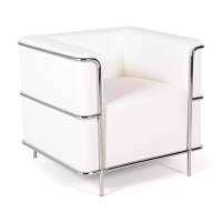 Torino 1-sitziges modernes Sofa aus Leder und verchromtem Stahl - Mobelarium