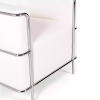Torino 1-sitziges modernes Sofa aus Leder und verchromtem Stahl - Mobelarium