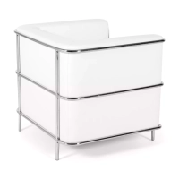 Torino 1 zits moderne sofa in leer en verchroomd staal - Mobelarium