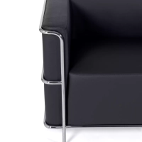 Sofá Torino de 2 lugares em couro ecológico e aço cromado 🛋️ - Mueble Design