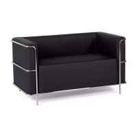 2-Sitzer-Sofa Torino aus Ökoleder und verchromtem Stahl 🛋️ - Mobelarium