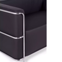 Torino 2-zitsbank van ecoleder en verchroomd staal 🛋️ - Mobelarium