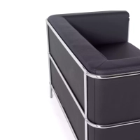 Torino 2-zitsbank van ecoleder en verchroomd staal 🛋️ - Mobelarium