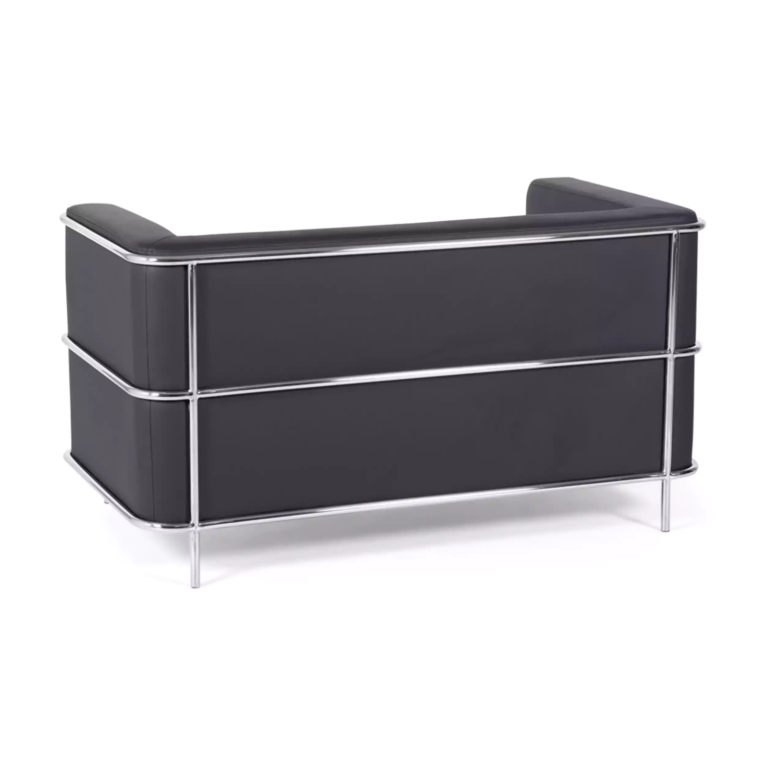 Torino 2-sitssoffa i ekoläder och förkromat stål 🛋️ - Mobelarium