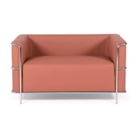 Dvoumístná pohovka Torino z ekokůže a chromované oceli 🛋️ - Mobelarium