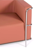 Sofá Torino 2 plazas en polipiel y acero cromado 🛋️ - Mueble Design