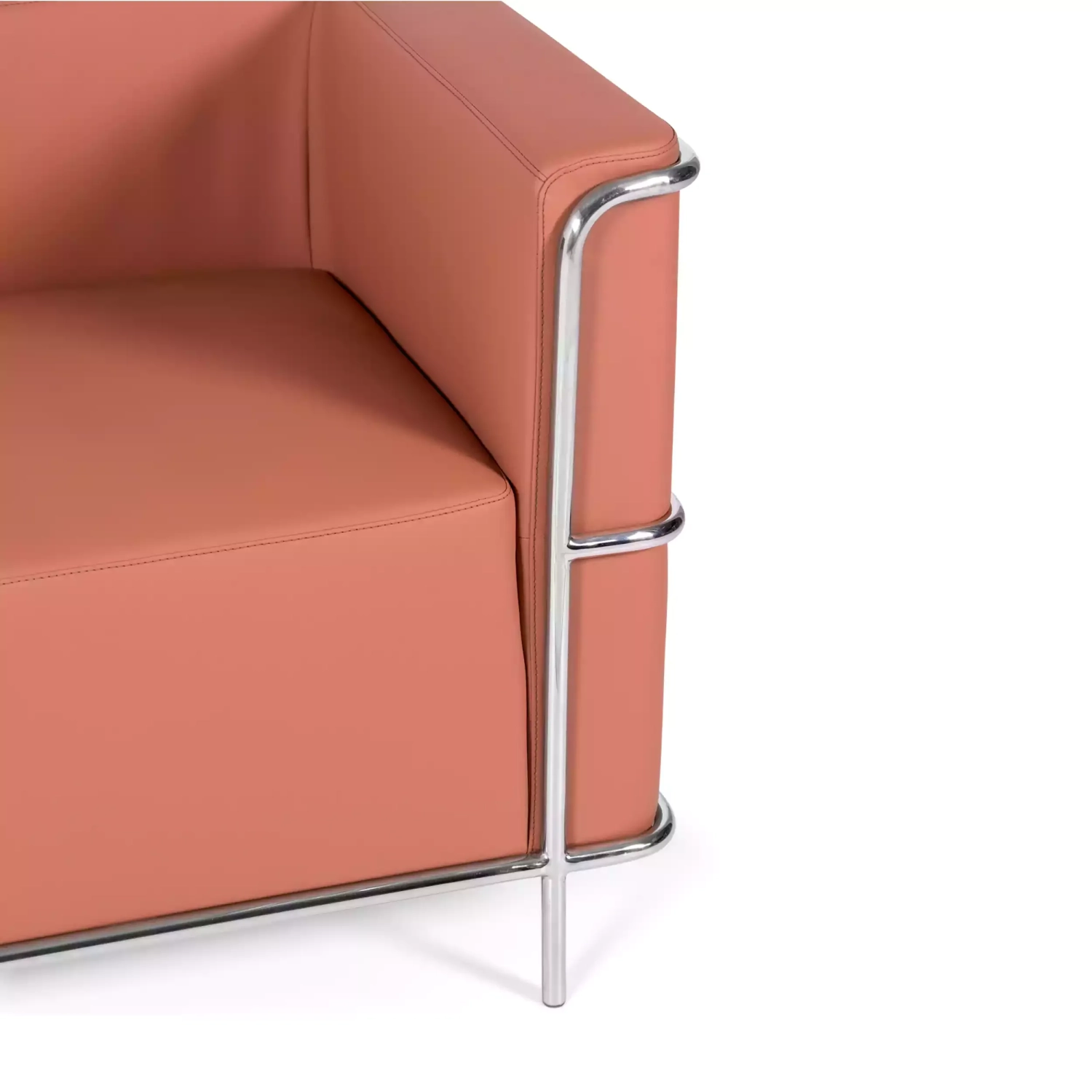 Torino 2-sitssoffa i ekoläder och förkromat stål 🛋️ - Mobelarium