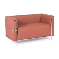 2-osobowa sofa Torino z ekoskóry i chromowanej stali 🛋️ - Mobelarium