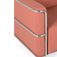 Dvoumístná pohovka Torino z ekokůže a chromované oceli 🛋️ - Mobelarium