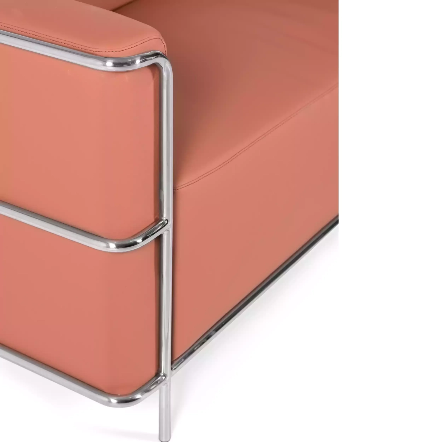 2-osobowa sofa Torino z ekoskóry i chromowanej stali 🛋️ - Mobelarium