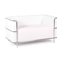 2-Sitzer-Sofa Torino aus Ökoleder und verchromtem Stahl 🛋️ - Mobelarium