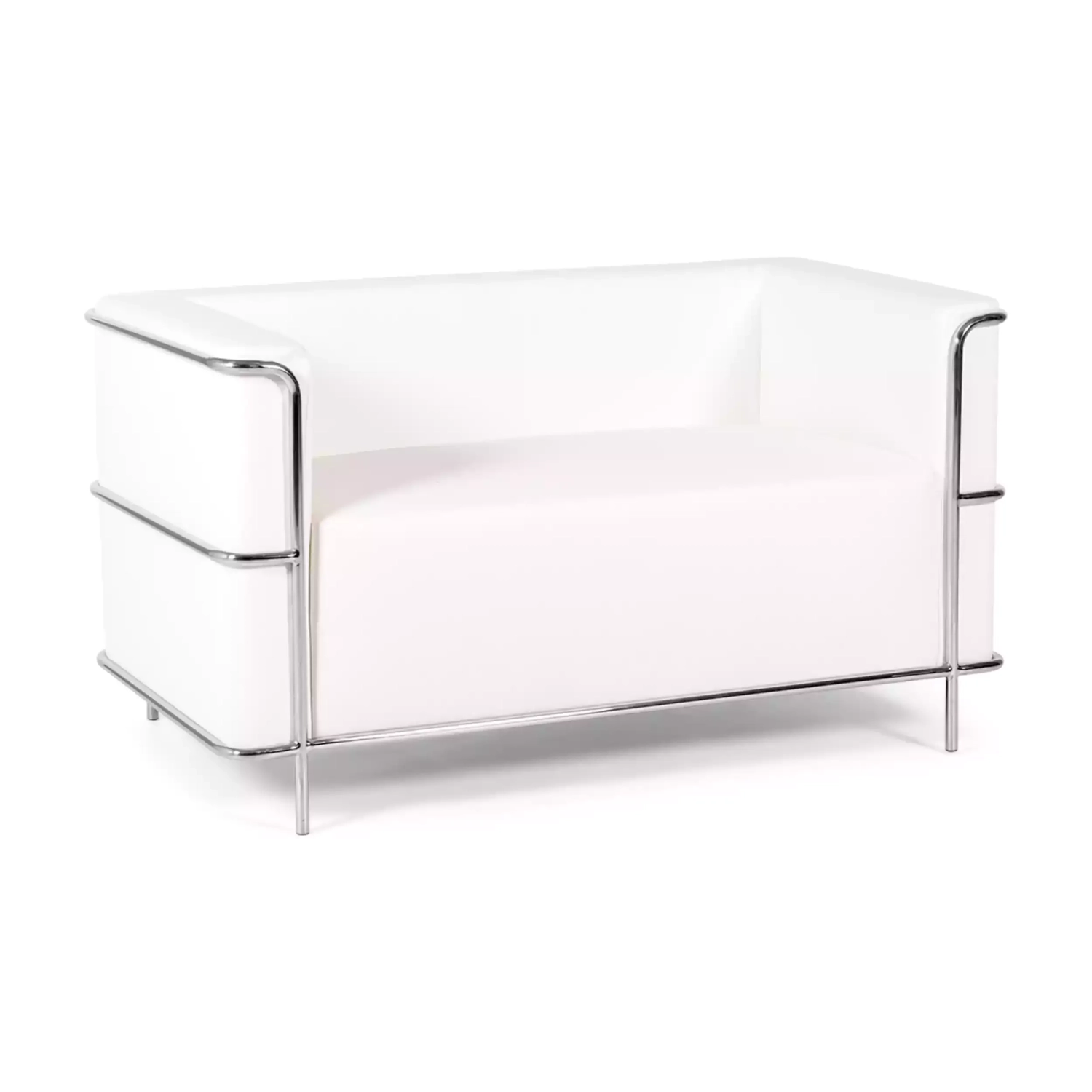 Sofá Torino 2 plazas en polipiel y acero cromado 🛋️ - Mueble Design