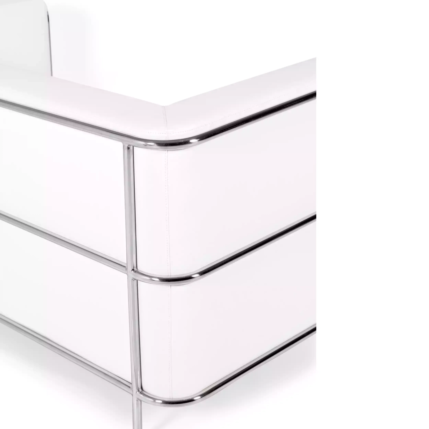 Torino 2-zitsbank van ecoleder en verchroomd staal 🛋️ - Mobelarium