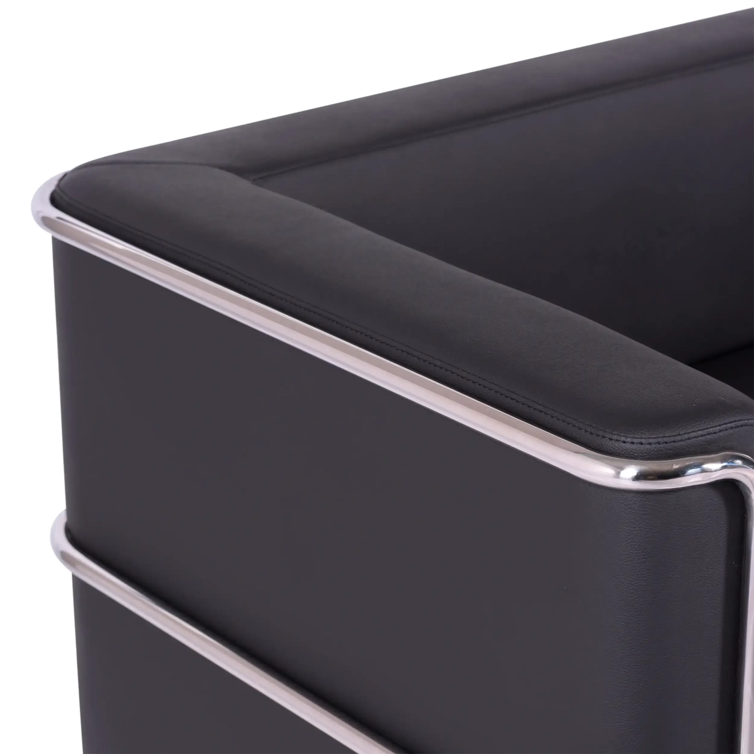 Třímístná pohovka Torino z ekokůže a chromované oceli - Mobelarium