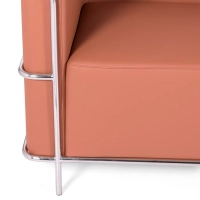 Sofá Torino 3 plazas en polipiel y acero cromado - Mueble Design