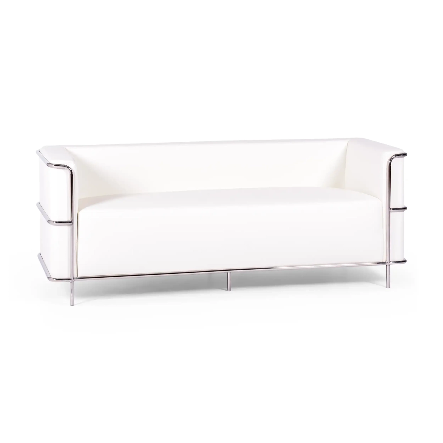 3-Sitzer Sofa Torino aus Ökoleder und verchromtem Stahl - Mobelarium