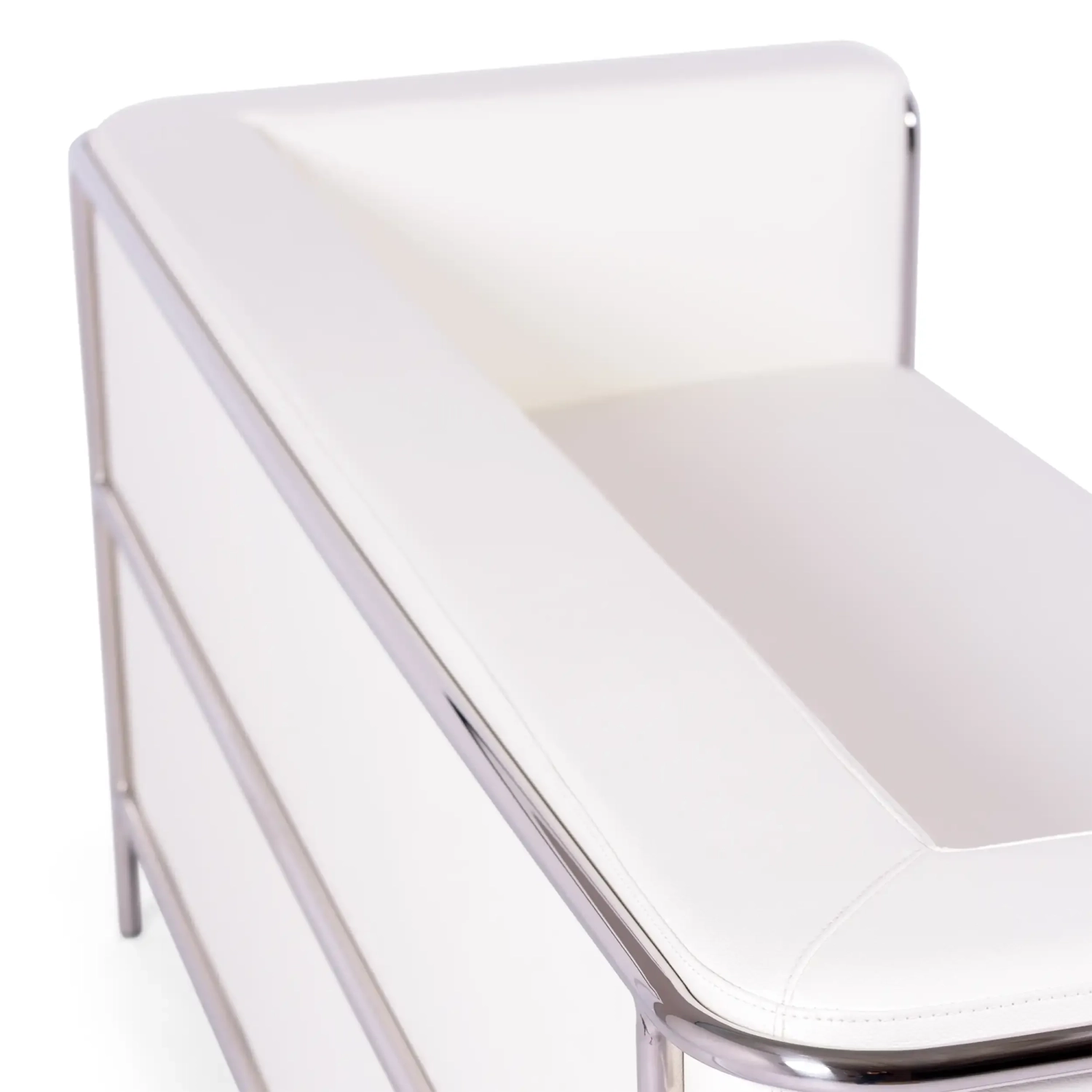 Sofá Torino 3 plazas en polipiel y acero cromado - Mueble Design
