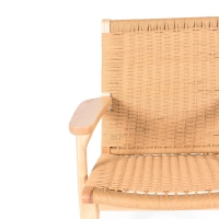 Cadeirão Catani CH25 | Design escandinavo em freixo e corda natural