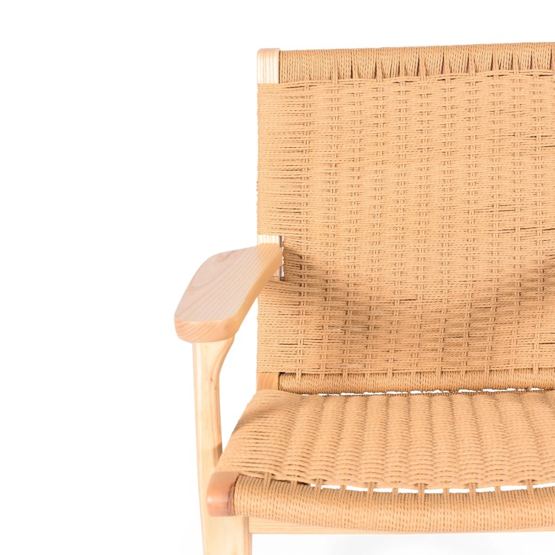 Fotel Catani CH25 | Skandynawski design z jesionu i naturalnej liny