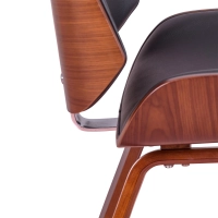 Stol Nordic i valnöt och svart konstläder | Elegant skandinavisk design
