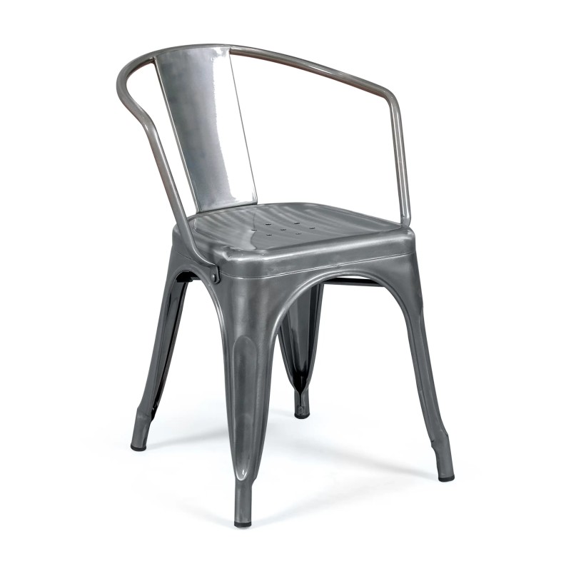 Replika av Tolix-stolens design med armstöd
