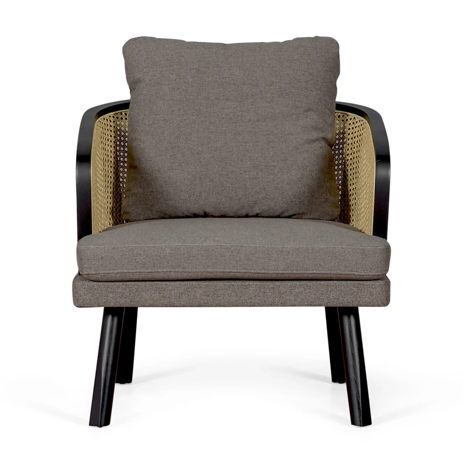 Sillón Leeds de Ratán Natural y Cojín de Algodón | Estilo Vintage Nórdico