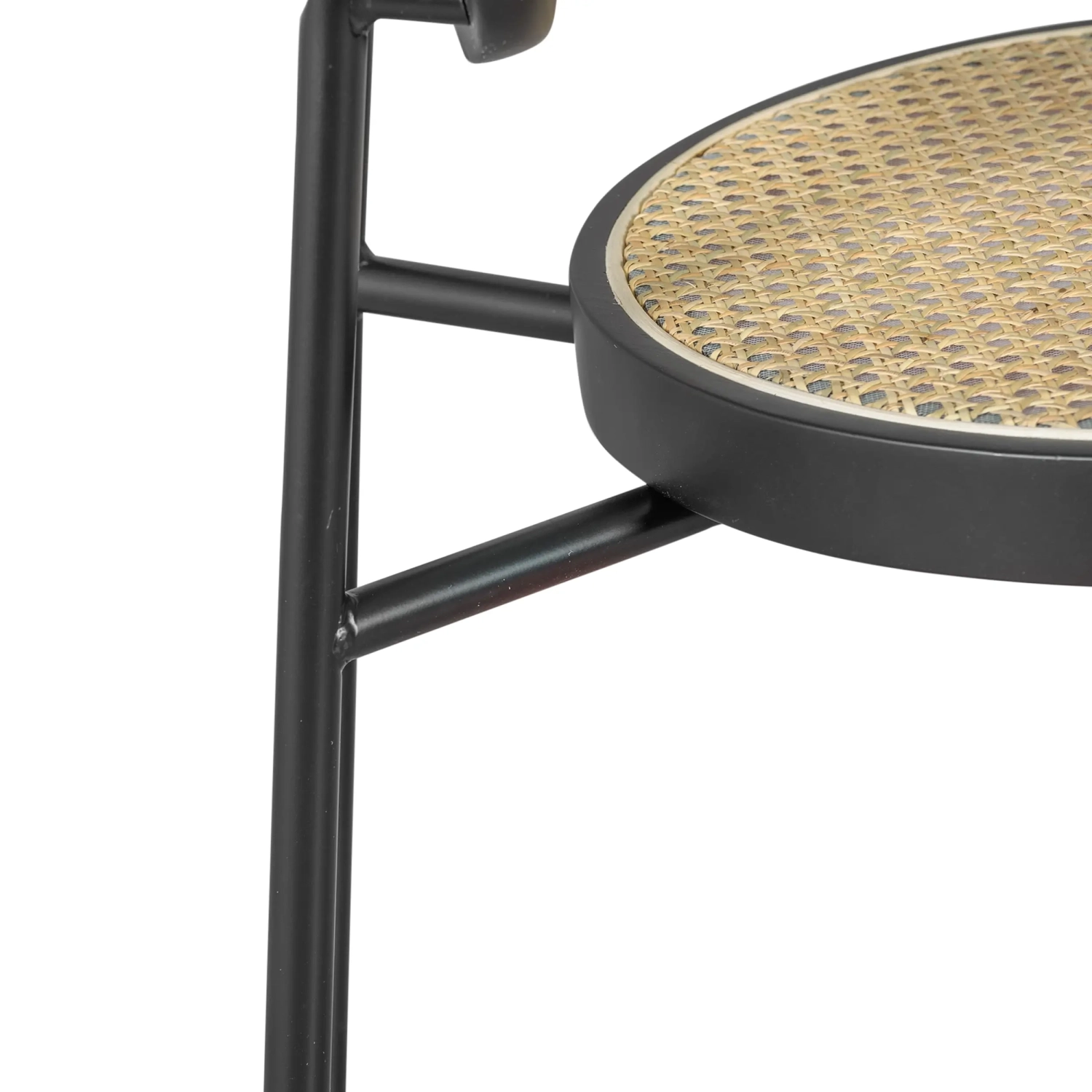Stolička Vintage Preston 75 cm | Přírodní ratan a černý rám