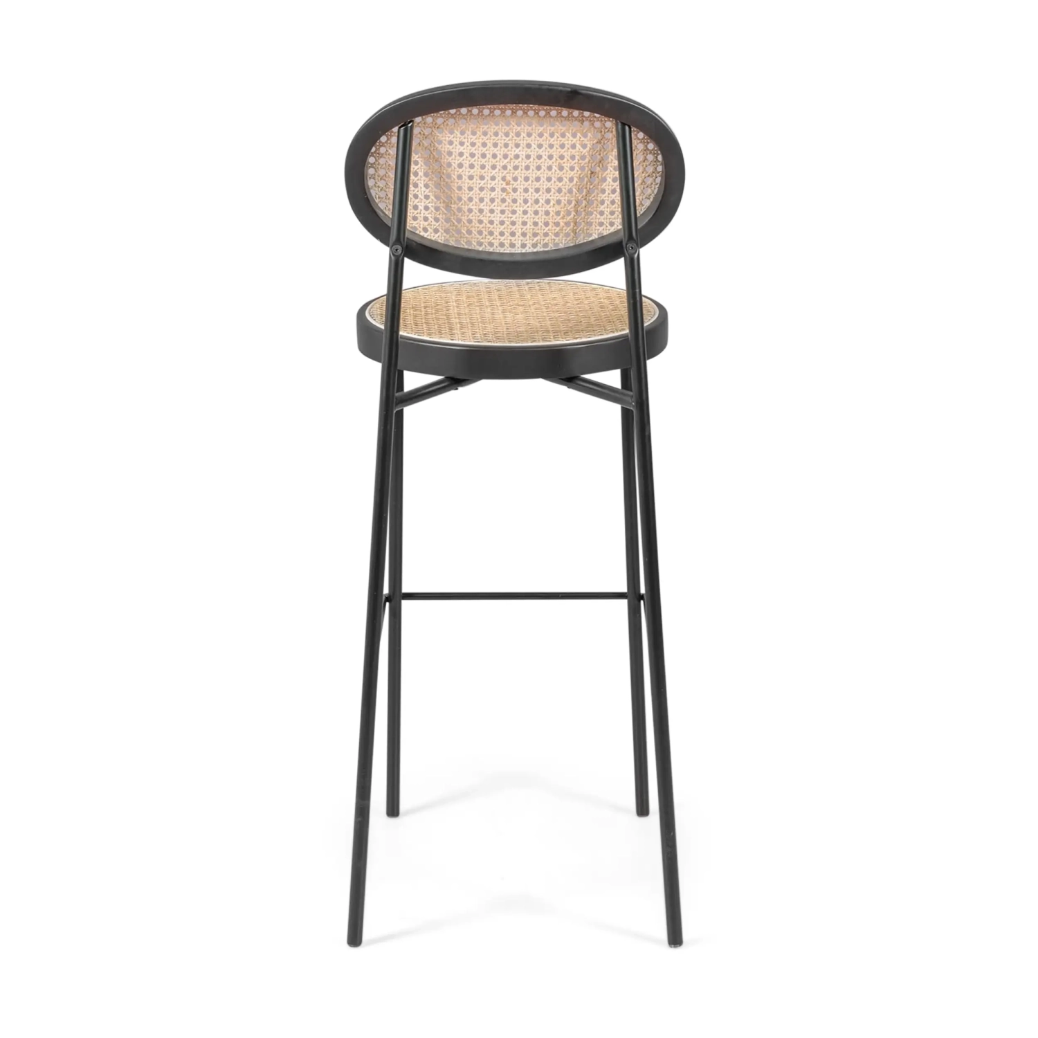 Stolička Vintage Preston 75 cm | Přírodní ratan a černý rám
