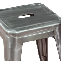 Tamborete Metálico Bistro 45 cm | Estilo industrial empilhável