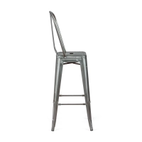 Barstoel Metalic met rugleuning - Industriële stoelen en krukken